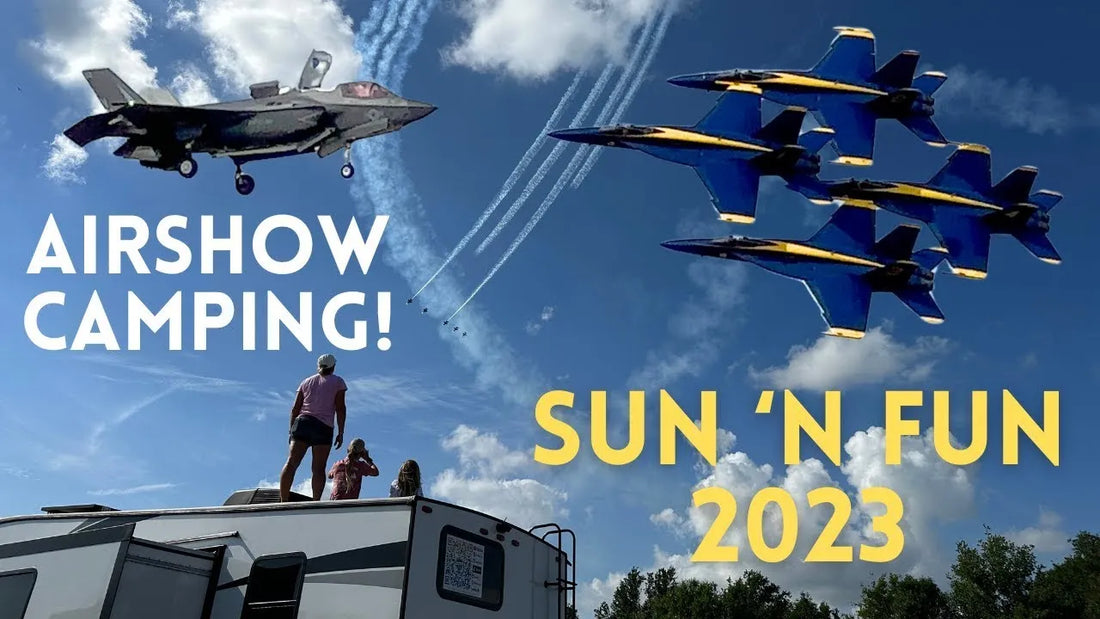 Blue Angels and F35 airplanes flying over our camper!